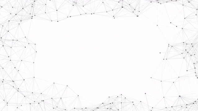 Network Animation Connected Dots On White Background. Seamless Loop 4K 