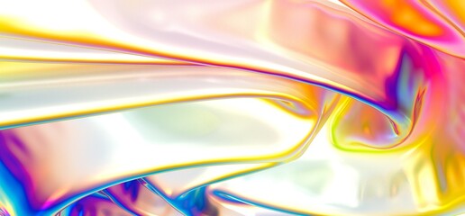 Fluid design twisted shapes holographic 3D abstract background iridescent wallpaper