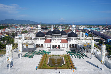 View of the Baiturrahman Great Mosque in Banda Aceh city, Indonesia