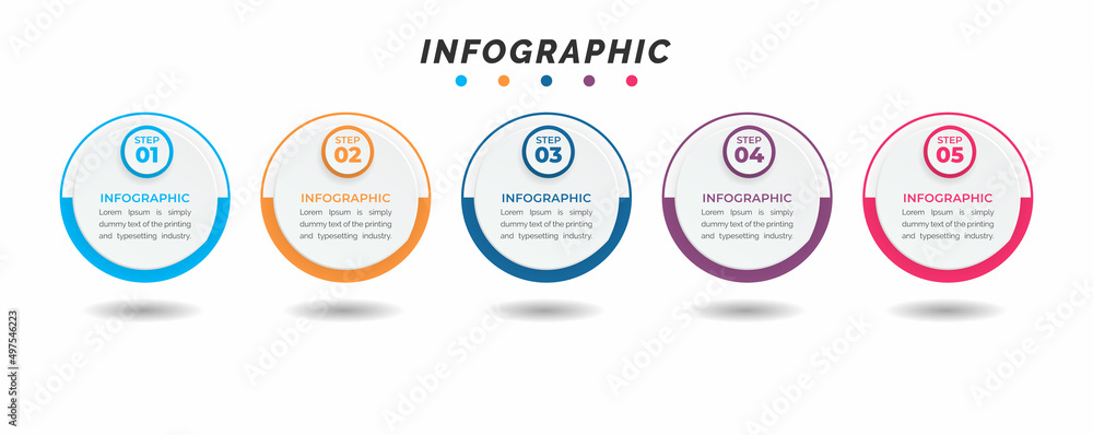 Poster business data visualization. process chart. abstract elements of graph, diagram with steps, options,