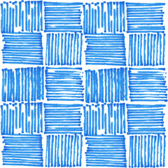 A composition of horizontal and vertical lines, strokes in blue tones. Graphics, illustration, background, fabric, wallpaper, design, decor.