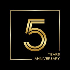 5th anniversary logotype. Anniversary celebration template design for booklet, leaflet, magazine, brochure poster, banner, web, invitation or greeting card. Vector illustrations.