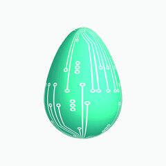 Abstract egg. Egg in an electronic circuit. Vector illustration.