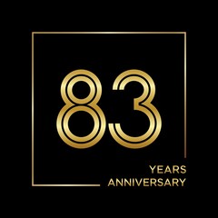 83th anniversary logotype. Anniversary celebration template design for booklet, leaflet, magazine, brochure poster, banner, web, invitation or greeting card. Vector illustrations.