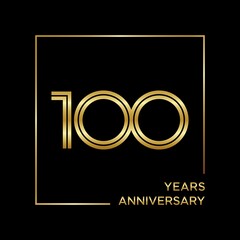 100th anniversary logotype. Anniversary celebration template design for booklet, leaflet, magazine, brochure poster, banner, web, invitation or greeting card. Vector illustrations.