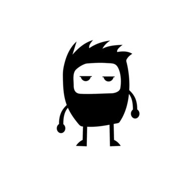 Bomberman silhouette suitable for games logo, games character, template, sticker and games icon