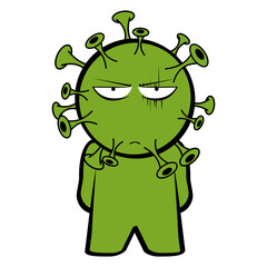 grumpy covid character cartoon in vector format
