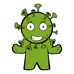 covid cartoon illustration kawaii expressions in vector format