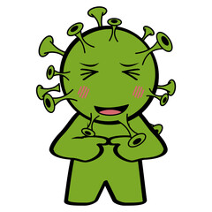 ashamed covid cartoon illustration in vector format