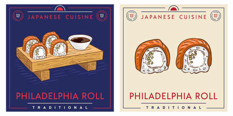 Philadelphia roll - Japanese maki sushi food © CHEESEBURGER