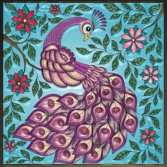 a purple peacock