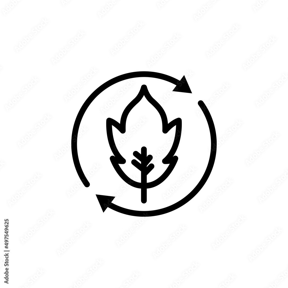 Poster leaf icon with circle. suitable for ecology symbol. line icon style. simple design editable. design 