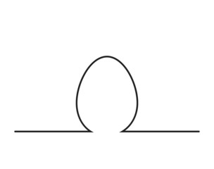 Easter egg shape continuous line drawing art.