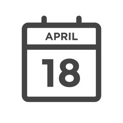 April 18 Calendar Day or Calender Date for Deadline or Appointment