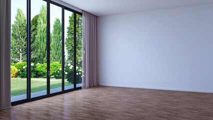 Obraz premium Illustration 3D rendering large luxury modern bright interiors Living room mockup computer digitally generated image