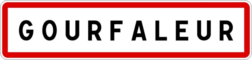 Panneau entrée ville agglomération Gourfaleur / Town entrance sign Gourfaleur
