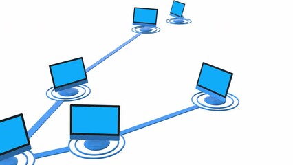 Looped animation of the global computer network.