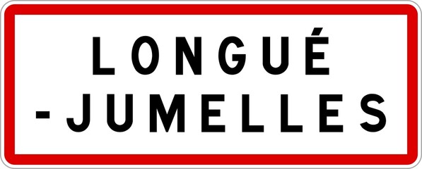 Panneau entrée ville agglomération Longué-Jumelles / Town entrance sign Longué-Jumelles