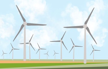 Wind Park windstill, Wind Energy, Green Energy, environmental friendly 