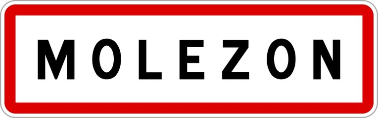 Panneau entrée ville agglomération Molezon / Town entrance sign Molezon