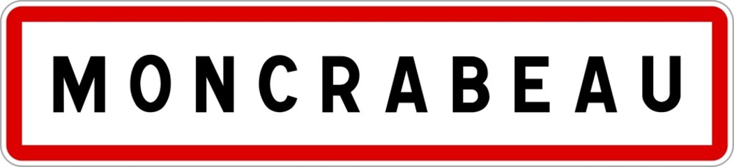 Panneau entrée ville agglomération Moncrabeau / Town entrance sign Moncrabeau
