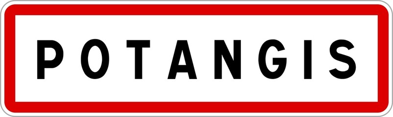 Panneau entrée ville agglomération Potangis / Town entrance sign Potangis