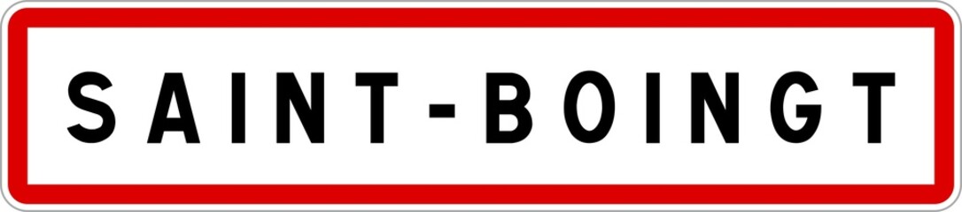 Panneau entrée ville agglomération Saint-Boingt / Town entrance sign Saint-Boingt