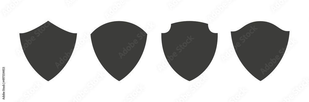 Aufkleber shield black frames set. protect secure symbols group. vector isolated on white.