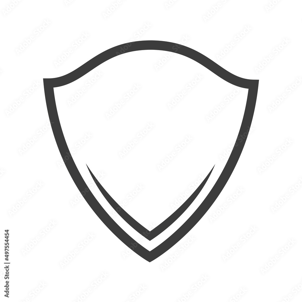 Aufkleber shield line icon. secure symbol. protect outline shape. vector isolated on white.