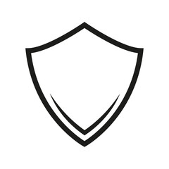 Shield line icon. Secure symbol. Protect outline shape. Vector isolated on white.
