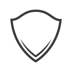 Shield line icon. Secure symbol. Protect outline shape. Vector isolated on white.
