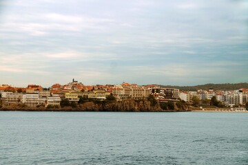Fototapeta premium view from the sea on the city of Sozopol Bulgaria