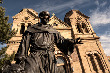 Father Lamy statue   Cathedral Basilica of St. Francis of Assisi   Santa Fe, New Mexico  © Tom