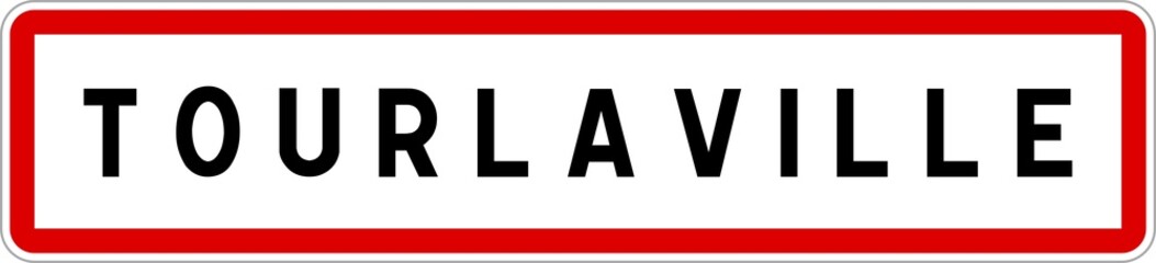 Panneau entrée ville agglomération Tourlaville / Town entrance sign Tourlaville