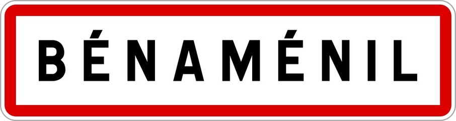 Panneau entrée ville agglomération Bénaménil / Town entrance sign Bénaménil