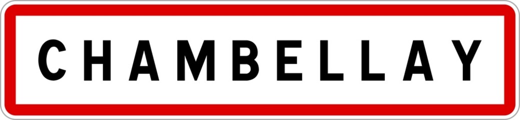 Panneau entrée ville agglomération Chambellay / Town entrance sign Chambellay