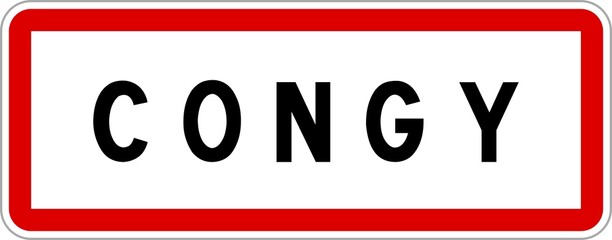 Panneau entrée ville agglomération Congy / Town entrance sign Congy