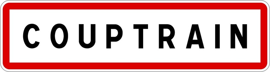 Panneau entrée ville agglomération Couptrain / Town entrance sign Couptrain