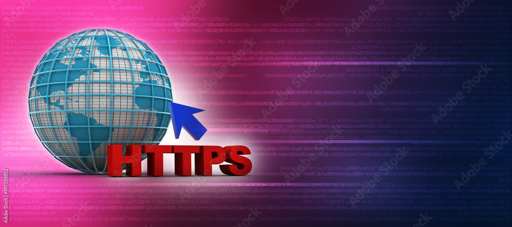 Poster 3d illustration network community concept . globe with http sign
