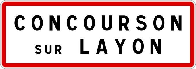 Panneau entrée ville agglomération Concourson-sur-Layon / Town entrance sign Concourson-sur-Layon