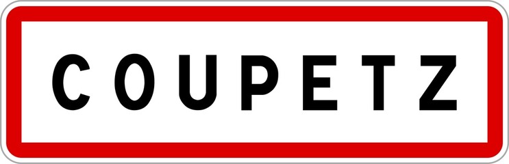 Panneau entrée ville agglomération Coupetz / Town entrance sign Coupetz