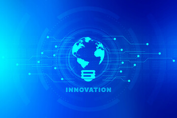 2d rendering abstract globe with innovation concept
