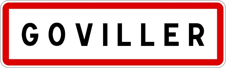Panneau entrée ville agglomération Goviller / Town entrance sign Goviller