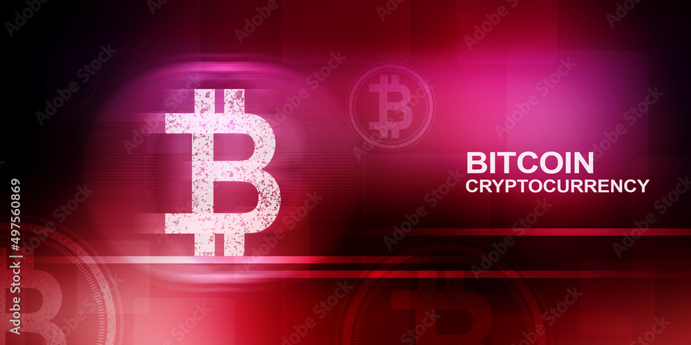 Poster 2d rendering bitcoin sign concept