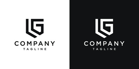Creative Letter LG Monogram Logo Design Icon Template White and Black Background