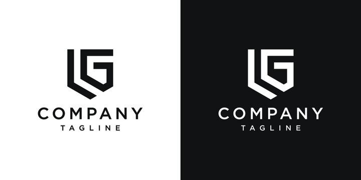 Creative Letter LG Monogram Logo Design Icon Template White and Black Background