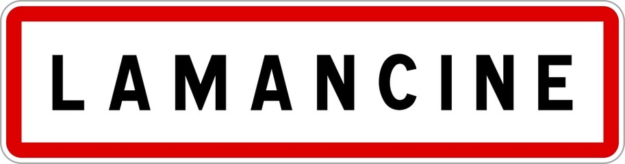 Panneau entrée ville agglomération Lamancine / Town entrance sign Lamancine