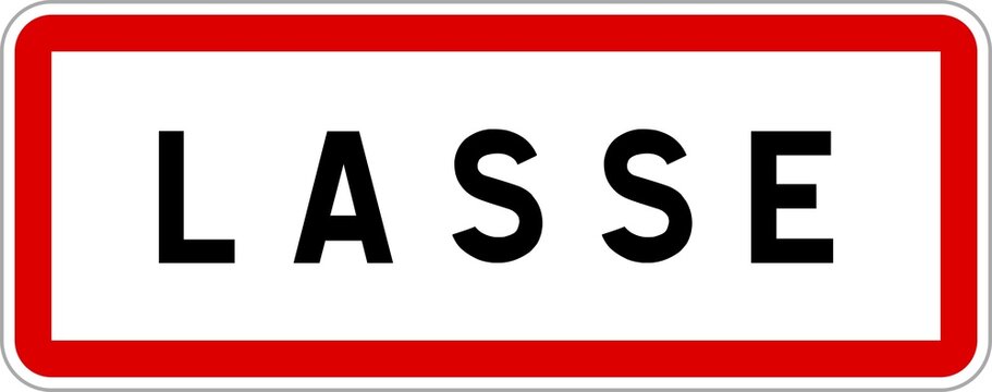 Panneau entr&eacute;e ville agglom&eacute;ration Lasse / Town entrance sign Lasse
