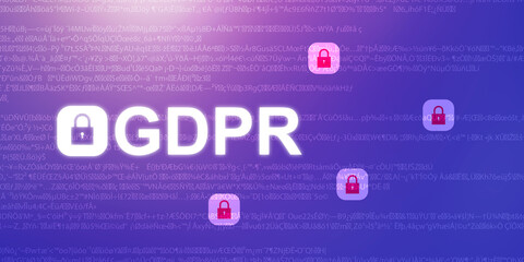 2d rendering GDPR lock concept
