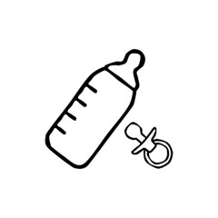 Pacifier hand drawn icon